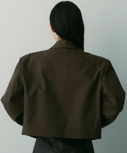 SERENO(セレーノ)の「クロップドジップジャケット(その他アウター・レディース・ダークブラウン/ブラック・ONESIZE)」の7枚目の写真