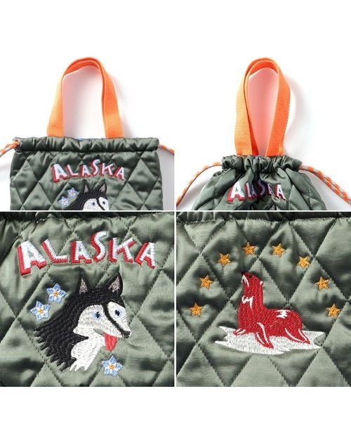 HOUSTON(ヒューストン)の「HOUSTON woman ヒューストン ウーマン CAT ALASKA EMB QUILTING EFECT BAG 猫 ネコ 龍 アラスカ 動物 刺繍 キルティング エフェクトバッグ 巾着バッグ(ショルダーバッグ・レディース・ラベンダー/ピンク/レッド/オリーブ/イエロー/ネイビー・FREE)」の13枚目の写真