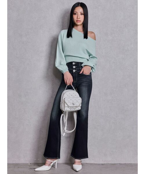 GYDA(ジェイダ)の「GG bijou キルティング5WAYミニリュック(バックパック/リュック・レディース・オフホワイト/ブラック・FREE)」の4枚目の写真