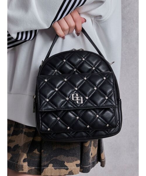 GYDA(ジェイダ)の「GG bijou キルティング5WAYミニリュック(バックパック/リュック・レディース・オフホワイト/ブラック・FREE)」の6枚目の写真