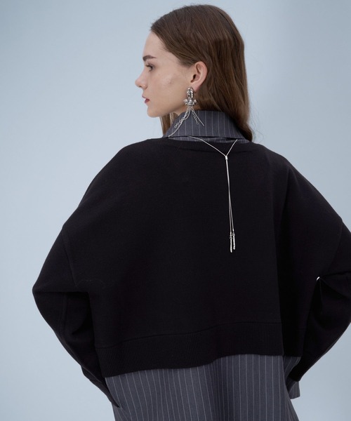 HARE（ハレ）の「シャツドッキングVネックハイゲージニット(HARE)（ニット/セーター・レディース・ブラック/グレー/ブルー系その他/ピンク・FREE）」の12枚目の写真