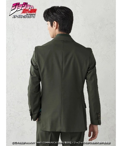 Perfect Suit FActory（パーフェクトスーツファクトリー）の「アニメ『ジョジョの奇妙な冒険 スターダストクルセイダース』セットアップジャケット【花京院典明】（スーツジャケット・メンズ・グリーン・SS/S/M/L/LL/3L）」の10枚目の写真