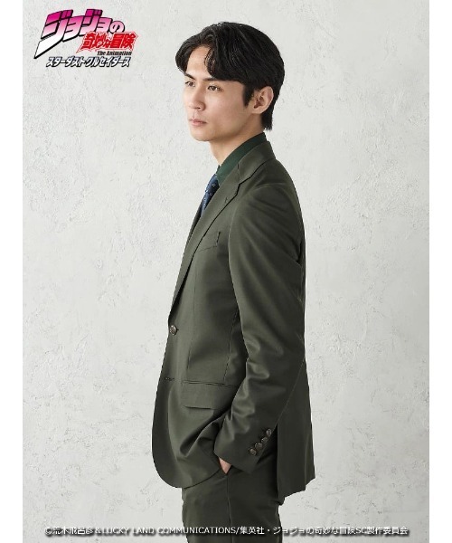 Perfect Suit FActory（パーフェクトスーツファクトリー）の「アニメ『ジョジョの奇妙な冒険 スターダストクルセイダース』セットアップジャケット【花京院典明】（スーツジャケット・メンズ・グリーン・SS/S/M/L/LL/3L）」の11枚目の写真