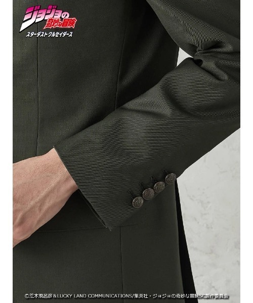 Perfect Suit FActory（パーフェクトスーツファクトリー）の「アニメ『ジョジョの奇妙な冒険 スターダストクルセイダース』セットアップジャケット【花京院典明】（スーツジャケット・メンズ・グリーン・SS/S/M/L/LL/3L）」の13枚目の写真