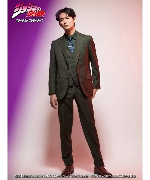 Perfect Suit FActory（パーフェクトスーツファクトリー）の「アニメ『ジョジョの奇妙な冒険 スターダストクルセイダース』セットアップジャケット【花京院典明】（スーツジャケット・メンズ・グリーン・SS/S/M/L/LL/3L）」の17枚目の写真