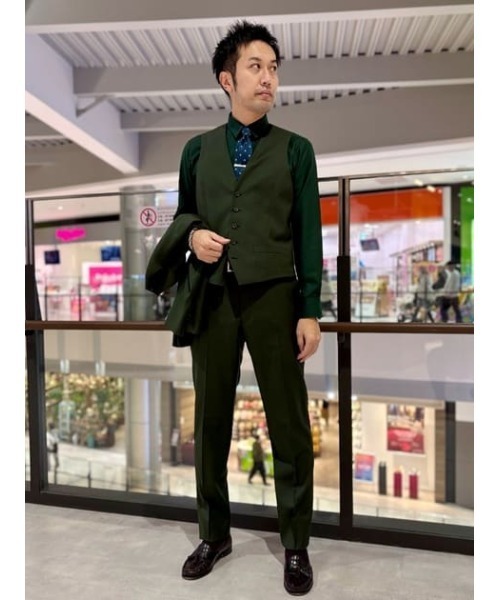 Perfect Suit FActory（パーフェクトスーツファクトリー）の「アニメ『ジョジョの奇妙な冒険 スターダストクルセイダース』セットアップジャケット【花京院典明】（スーツジャケット・メンズ・グリーン・SS/S/M/L/LL/3L）」の22枚目の写真