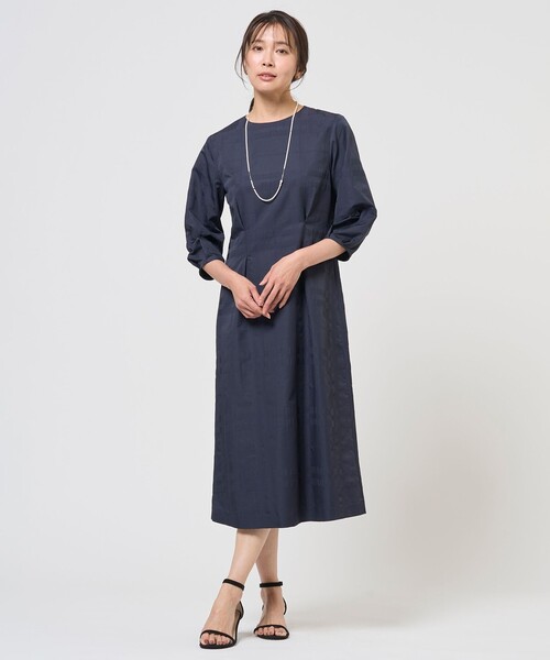 J.PRESS(ジェイプレス)の「ブロックチェックジャガード ワンピース(ワンピース・レディース・ネイビー系3・T15/T13)」の15枚目の写真