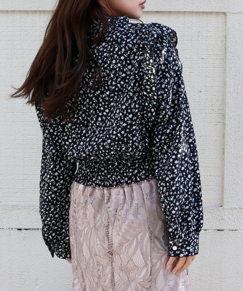 CECIL McBEE(セシルマクビー)の「ワッシャー花柄ピンタックフリルブラウス(シャツ/ブラウス・レディース・ブラック/アイボリー・MEDIUM)」の13枚目の写真