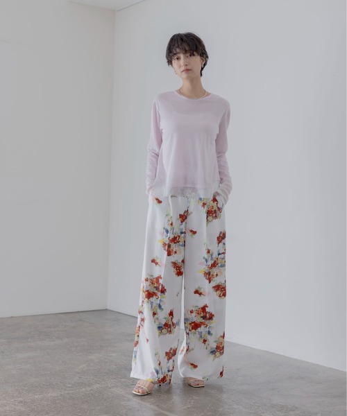 Eimee Law（エイミーロウ）の「ブラッシュフラワープリントリラックスパンツ（その他パンツ・レディース・オフホワイト/ブラウン・FREE）」の7枚目の写真