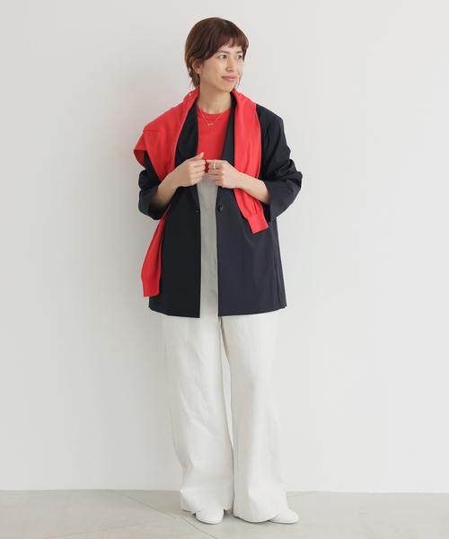 IENA（イエナ）の「《セットアップ対応可》エアリーライトジャケット（テーラードジャケット・レディース・ブラウン/ネイビー・36/38）」の7枚目の写真