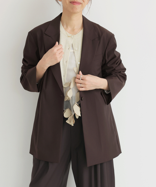 IENA（イエナ）の「《セットアップ対応可》エアリーライトジャケット（テーラードジャケット・レディース・ブラウン/ネイビー・36/38）」の20枚目の写真