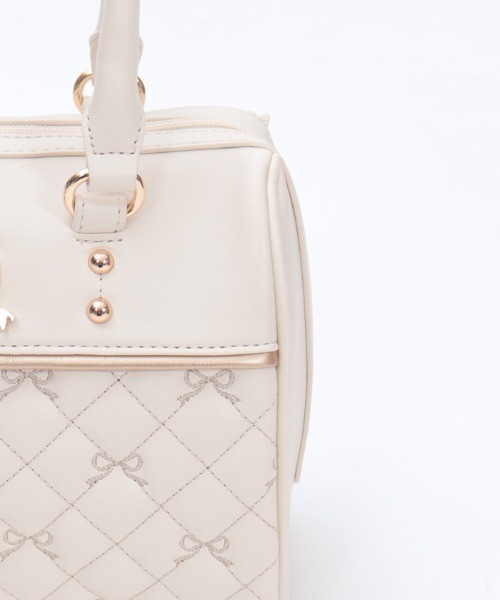 axes femme（アクシーズファム）の「リボン刺繍キルトボストン（ボストンバッグ・レディース・ピンク系その他/ブラック/キナリ・FREE）」の9枚目の写真