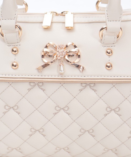 axes femme（アクシーズファム）の「リボン刺繍キルトボストン（ボストンバッグ・レディース・ピンク系その他/ブラック/キナリ・FREE）」の11枚目の写真