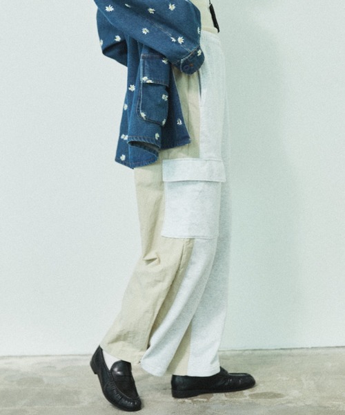 MIRROR STOKE（ミラーストーク）の「【ZOZO限定】MIX COLOR DRAWSTRING SWEAT PANTS/ミックスカラードローストリングスウェットパンツ（スウェットパンツ・レディース・アイボリー/ブラック/グレー・MEDIUM）」の5枚目の写真