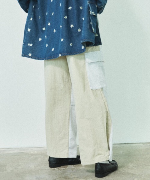 MIRROR STOKE（ミラーストーク）の「【ZOZO限定】MIX COLOR DRAWSTRING SWEAT PANTS/ミックスカラードローストリングスウェットパンツ（スウェットパンツ・レディース・アイボリー/ブラック/グレー・MEDIUM）」の6枚目の写真