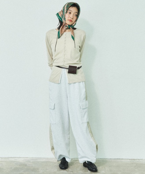 MIRROR STOKE（ミラーストーク）の「【ZOZO限定】MIX COLOR DRAWSTRING SWEAT PANTS/ミックスカラードローストリングスウェットパンツ（スウェットパンツ・レディース・アイボリー/ブラック/グレー・MEDIUM）」の20枚目の写真