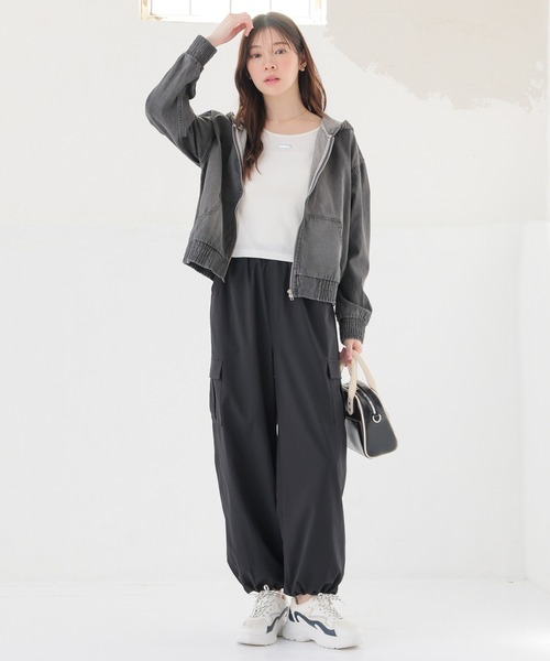 Honeys（ハニーズ）の「カーゴパンツ（カーゴパンツ・レディース・ブラック/カーキ/ホワイト/ピンク・S/M/LL/L/SS）」の8枚目の写真