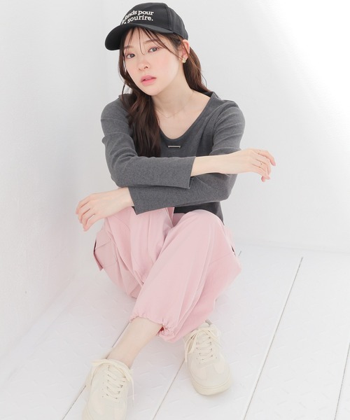 Honeys（ハニーズ）の「カーゴパンツ（カーゴパンツ・レディース・ブラック/カーキ/ホワイト/ピンク・S/M/LL/L/SS）」の12枚目の写真