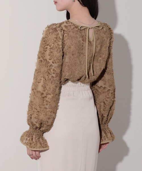 nouvellemoi(ヌーベルモイ)の「配色パイピングフラワージャガードトップス(その他トップス・レディース・アイボリー/ブラック/グレー/ブラウン・M/L)」の13枚目の写真