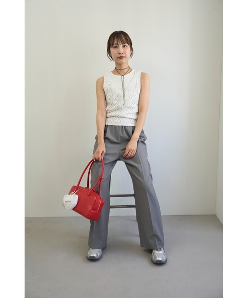 emmi（エミ）の「emmiロゴゴムジャガードイージーパンツ（その他パンツ・レディース・オフホワイト/グレー/ピンク/ブラウン・1/0）」の7枚目の写真