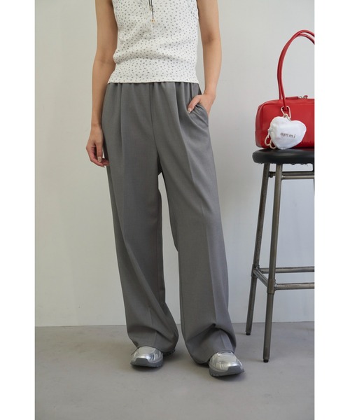 emmi（エミ）の「emmiロゴゴムジャガードイージーパンツ（その他パンツ・レディース・オフホワイト/グレー/ピンク/ブラウン・1/0）」の8枚目の写真