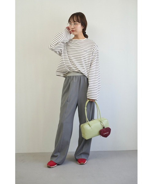 emmi（エミ）の「emmiロゴゴムジャガードイージーパンツ（その他パンツ・レディース・オフホワイト/グレー/ピンク/ブラウン・1/0）」の10枚目の写真