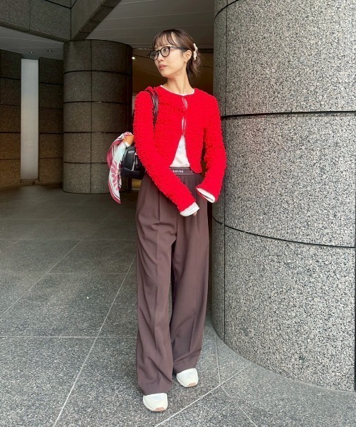 emmi（エミ）の「emmiロゴゴムジャガードイージーパンツ（その他パンツ・レディース・オフホワイト/グレー/ピンク/ブラウン・1/0）」の15枚目の写真