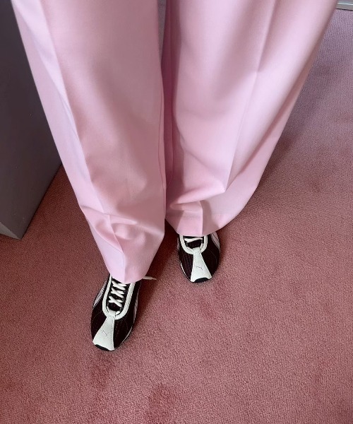 emmi（エミ）の「emmiロゴゴムジャガードイージーパンツ（その他パンツ・レディース・オフホワイト/グレー/ピンク/ブラウン・1/0）」の22枚目の写真