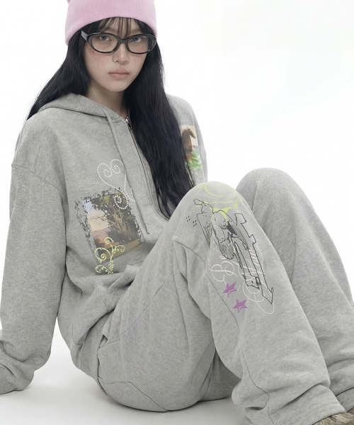 GRAVER（グレーバー）の「[ユニセックス]HOREY フードジップアップ_2カラー（パーカー・レディース・ブラック/杢グレー・MEDIUM/LARGE）」の6枚目の写真