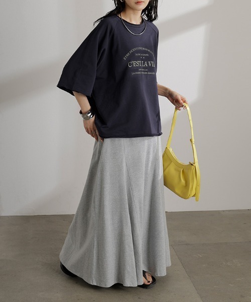 HUG.U(ハグユー)の「ユーズドライク ロゴ 半袖スウェットT(Tシャツ/カットソー・レディース・ブラック/グレー/ネイビー/カーキ/オレンジ・FREE)」の13枚目の写真