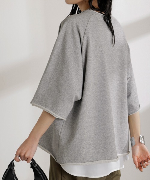 HUG.U(ハグユー)の「ユーズドライク ロゴ 半袖スウェットT(Tシャツ/カットソー・レディース・ブラック/グレー/ネイビー/カーキ/オレンジ・FREE)」の20枚目の写真