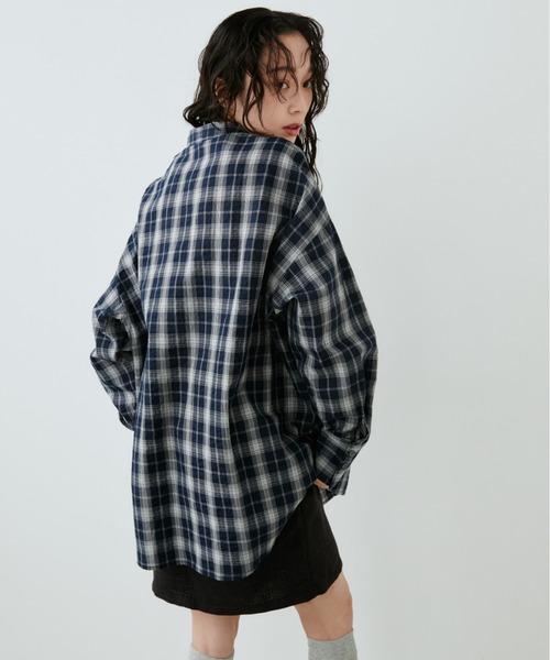 Aunt Marie's（アントマリーズ）の「サッカーチェックオーバーシャツ（シャツ/ブラウス・レディース・ネイビー/ブルー/アイボリー・FREE）」の13枚目の写真