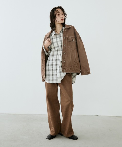 Aunt Marie's（アントマリーズ）の「サッカーチェックオーバーシャツ（シャツ/ブラウス・レディース・ネイビー/ブルー/アイボリー・FREE）」の9枚目の写真