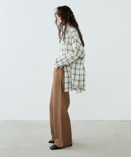 Aunt Marie's（アントマリーズ）の「サッカーチェックオーバーシャツ（シャツ/ブラウス・レディース・ネイビー/ブルー/アイボリー・FREE）」の10枚目の写真