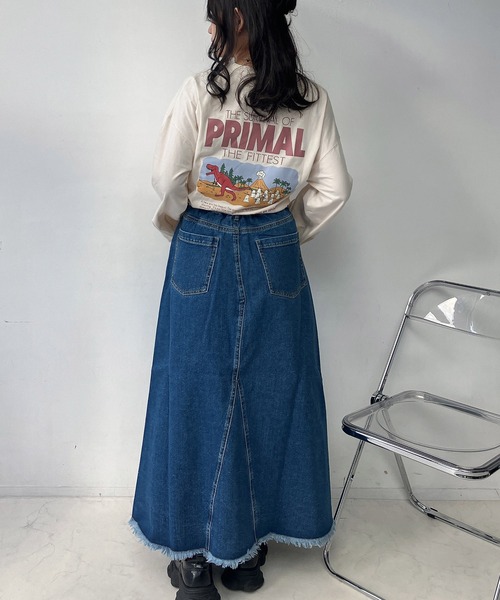 AS KNOW AS plus(アズノゥアズプラス)の「○リメイク風デニムロングスカート セットアップ可能(デニムスカート・レディース・ブルー系その他/ブルー/ブラック系その他・FREE)」の13枚目の写真
