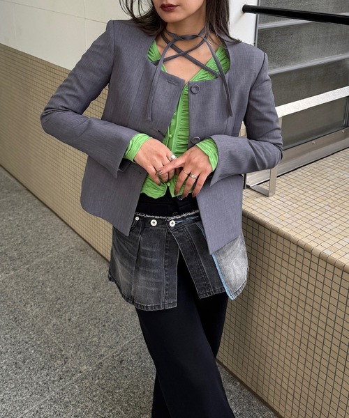 2WAY GATHER CUT TOP（Tシャツ/カットソー）｜Ameri（アメリ）の