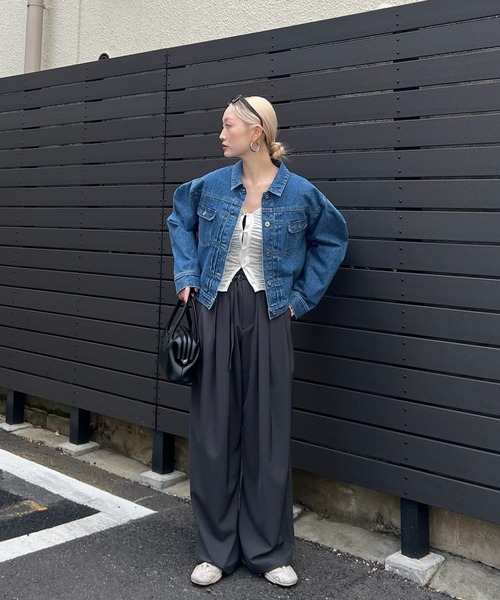 Ameri（アメリ）の「2WAY GATHER CUT TOP（Tシャツ/カットソー・レディース・ネイビー/ホワイト/グリーン・FREE）」の20枚目の写真