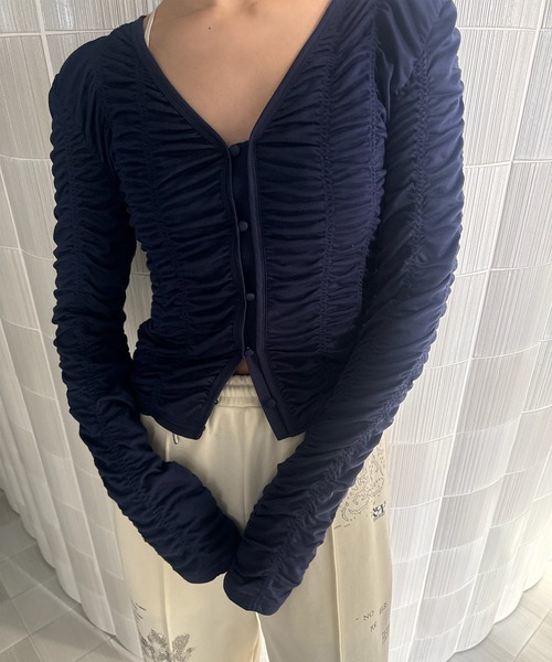 2WAY GATHER CUT TOP（Tシャツ/カットソー）｜Ameri（アメリ）の