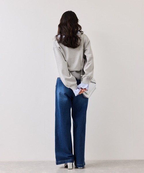 VIS(ビス)の「フリルドッキングニットプルオーバー(ニット/セーター・レディース・ブラウン系その他2/ライトグレー/ネイビー・FREE)」の10枚目の写真