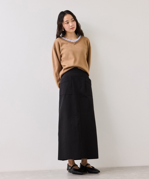 VIS(ビス)の「フリルドッキングニットプルオーバー(ニット/セーター・レディース・ブラウン系その他2/ライトグレー/ネイビー・FREE)」の17枚目の写真