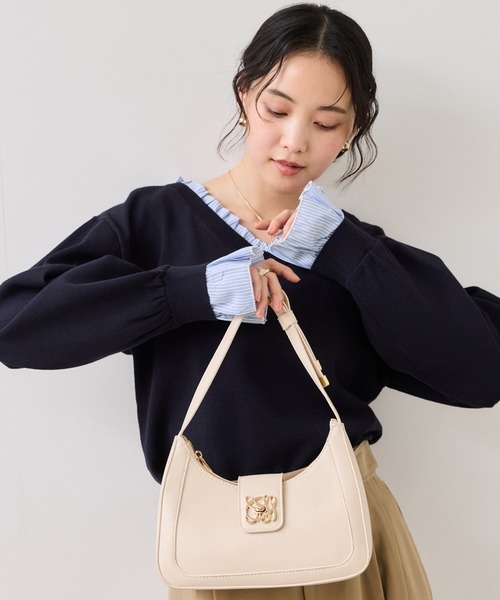 VIS(ビス)の「フリルドッキングニットプルオーバー(ニット/セーター・レディース・ブラウン系その他2/ライトグレー/ネイビー・FREE)」の19枚目の写真