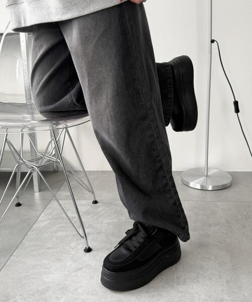 WEGO（ウィゴー）の「WEGO/厚底ワイドシューレーススニーカー（スニーカー・レディース・ブラウン/ブラック・LARGE/MEDIUM/SMALL）」の13枚目の写真