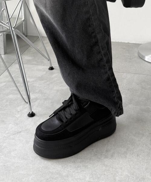 WEGO（ウィゴー）の「WEGO/厚底ワイドシューレーススニーカー（スニーカー・レディース・ブラウン/ブラック・LARGE/MEDIUM/SMALL）」の14枚目の写真