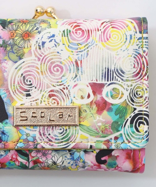 ScoLar(スカラー)の「SC80-2:黒ネコ×スカラーちゃん 花柄口金財布(財布・レディース・グリーン/イエロー・FREE)」の8枚目の写真