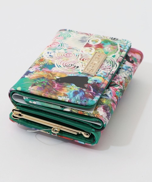 ScoLar(スカラー)の「SC80-2:黒ネコ×スカラーちゃん 花柄口金財布(財布・レディース・グリーン/イエロー・FREE)」の14枚目の写真