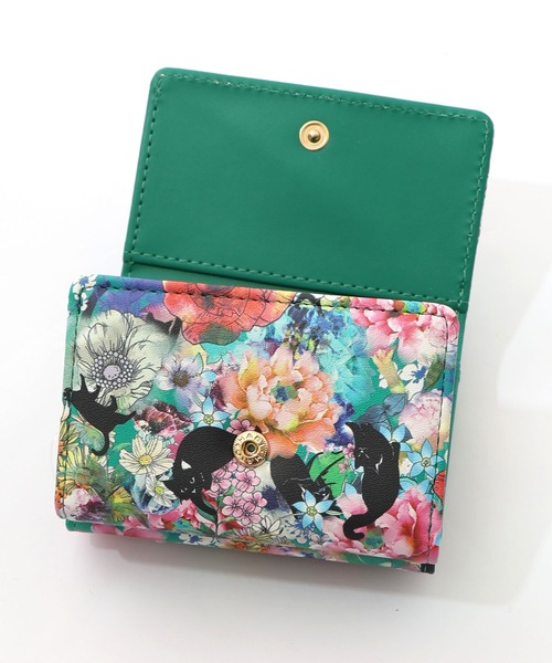 ScoLar(スカラー)の「SC80-2:黒ネコ×スカラーちゃん 花柄口金財布(財布・レディース・グリーン/イエロー・FREE)」の17枚目の写真