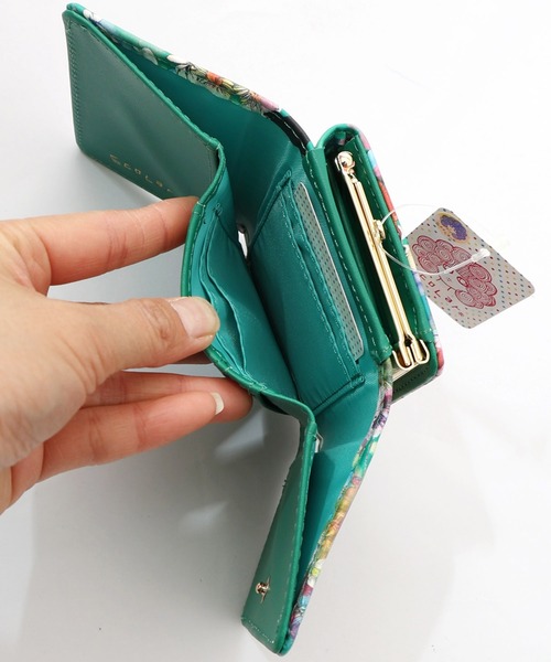 ScoLar(スカラー)の「SC80-2:黒ネコ×スカラーちゃん 花柄口金財布(財布・レディース・グリーン/イエロー・FREE)」の21枚目の写真