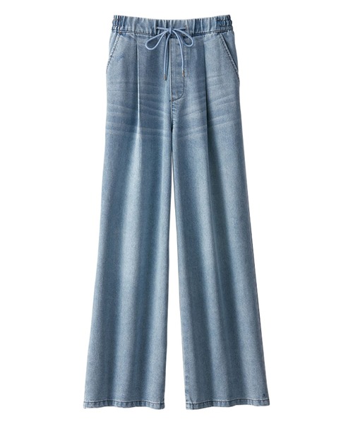 BELLUNA PLUS(ベルーナ)の「薄くて軽いデニムイージーワイドパンツ66丈(その他パンツ・レディース・ネイビー/ブルー/ライトブルー・SMALL/MEDIUM/LARGE/X-LARGE)」の12枚目の写真