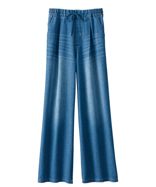 BELLUNA PLUS(ベルーナ)の「薄くて軽いデニムイージーワイドパンツ66丈(その他パンツ・レディース・ネイビー/ブルー/ライトブルー・SMALL/MEDIUM/LARGE/X-LARGE)」の14枚目の写真