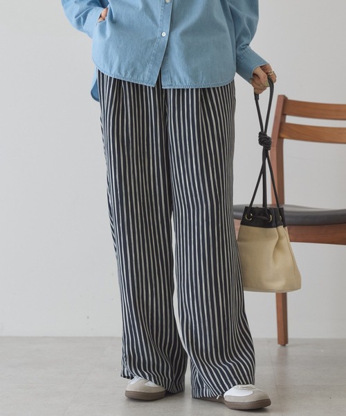 AMERICAN HOLIC(アメリカンホリック)の「【イージーケア】アソート柄パンツ(その他パンツ・レディース・ネイビー/ブラック/アイボリー/ブラウン・L/M)」の4枚目の写真